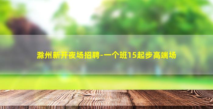 滁州新开夜场招聘-一个班15起步高端场